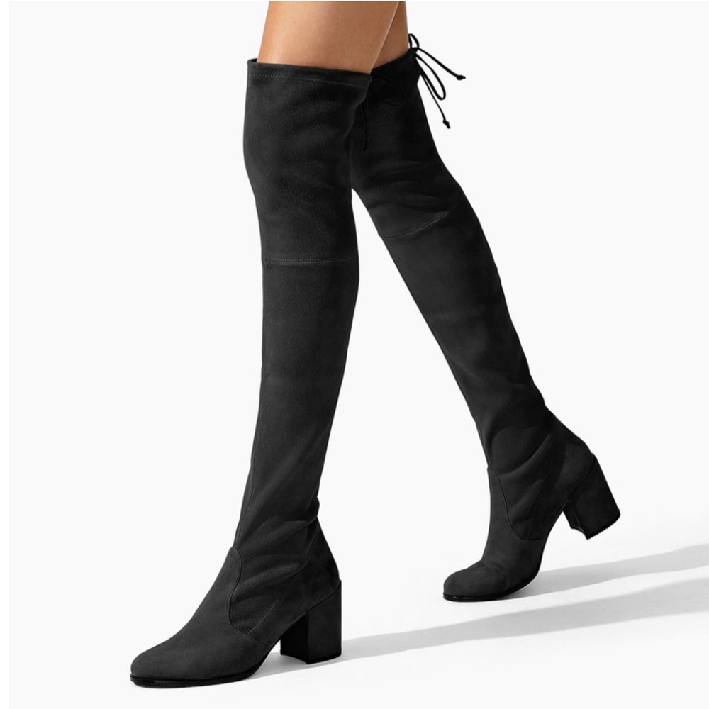 NWOT Stuart Weitzman Black Over-the-Knee Block Heel Boots